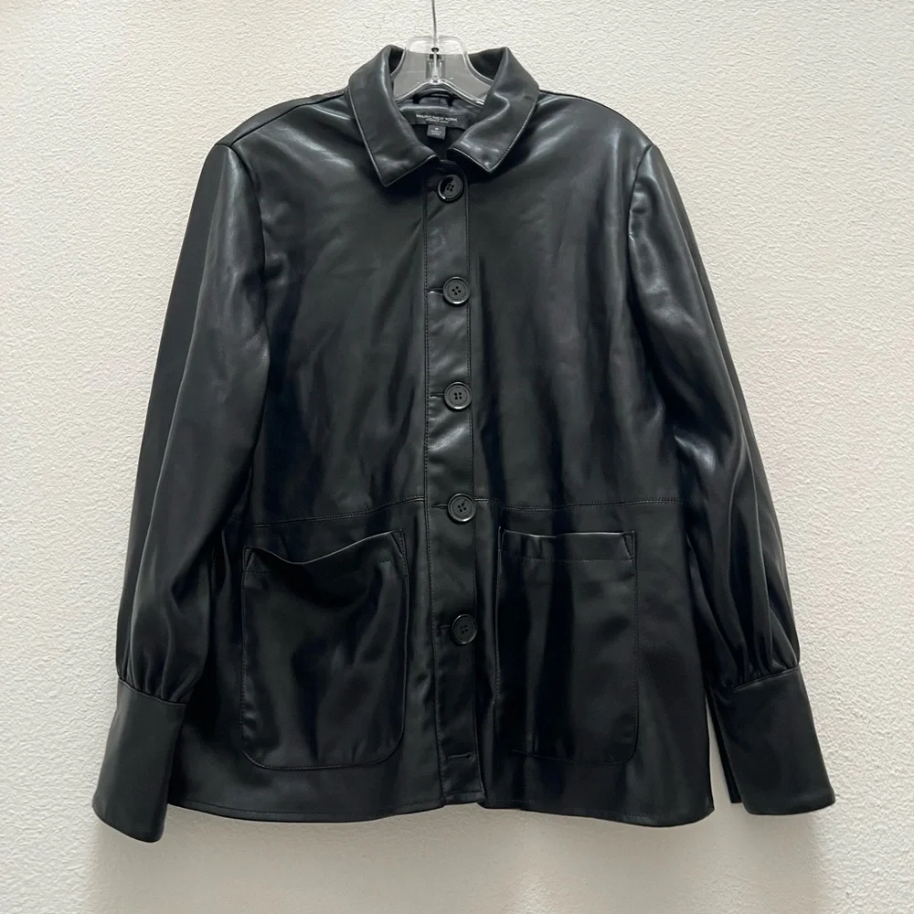 Marc New York Black Faux Leather Women's Jacket - Picture 5 of 13
